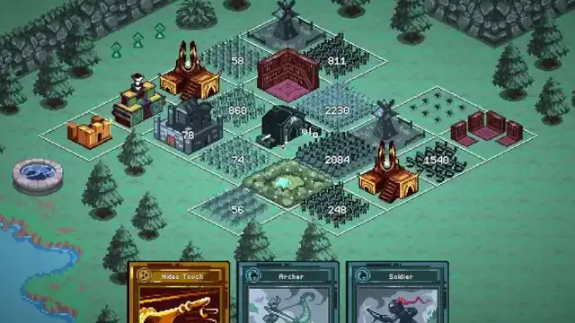 9 Kings kingdom map with dense buildings during a performance-heavy late game